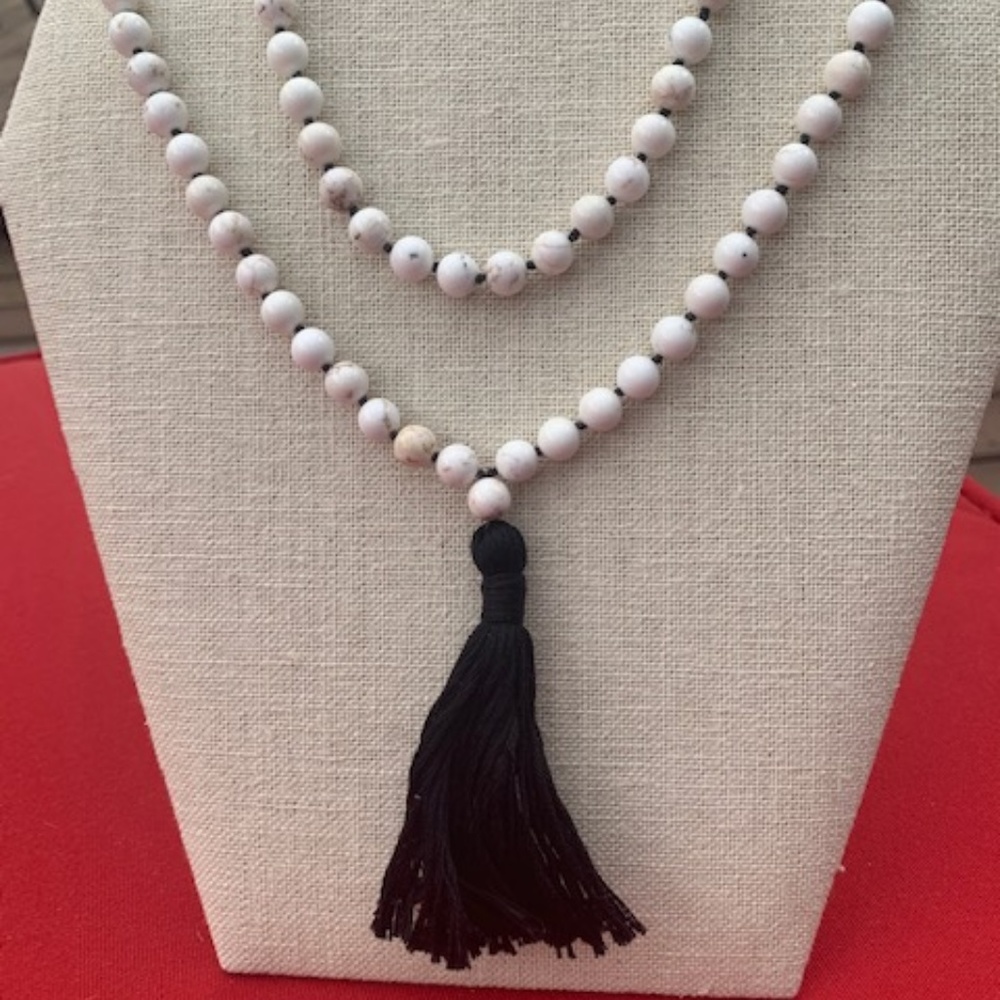 Genuine White Magnesite Mala Beads